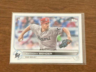 Anthony Bender RC #160 2022 Topps Series 1 Rookie Miami Marlins - Image 1 of 2