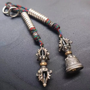 Contador de cuentas de plata tibetana hágalo usted mismo pulsera espaciador accesorio joyería budista - Imagen 1 de 8
