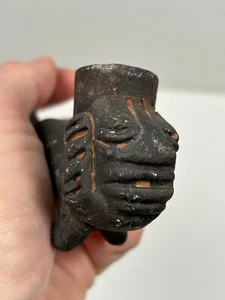 Ancienne Pipe Anthropomorphe en Terre cuite Amérique du Sud ? Antiquité - Bild 1 von 16