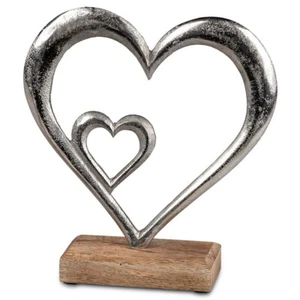 Herz 19 cm auf Sockel Alu Mango Holz formano Liebe formano 510693 Deko-Objekt - Bild 1 von 2