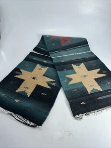 Long Aztec Style Cloth Table Runner Multicolor 60" Long x 15" Wide - Picture 1 of 13