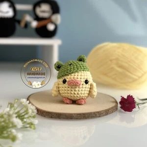 1 pieza Pato con sombrero de rana Llavero-Pato Amigurumi-Coche Colgante - Imagen 1 de 1