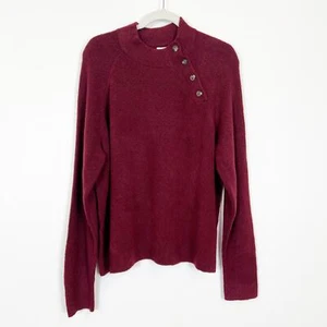 J. Crew NWT Button Sweater Wool Blend Maroon Burgundy Wine Women's XXL - Picture 1 of 9