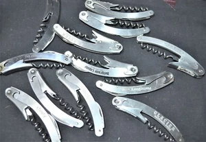 Corkscrew Silver Tone Curved Style Waiter’s Friend Foil Knife Cutter Wine Qty 1 - Picture 1 of 3