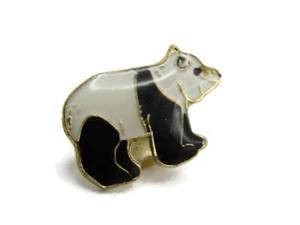 Pin Oso Panda Blanco y Negro Vintage Tono Dorado - Imagen 1 de 4