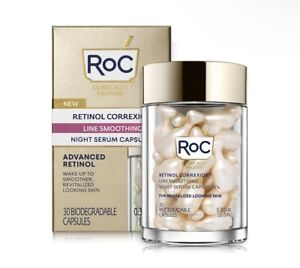 RoC Retinol Correxion Line Smoothing Night Serum Capsules 30ct-NIB