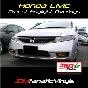 09-11 Civic SI Niebla Amarillo Claro Superposiciones TINTE Vinilo Envoltura K20 FG2 MUGEN Película JDM - Imagen 1 de 2