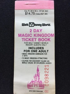 Walt Disney World Magic Kingdom 2 Tage Ticketbuch für Erwachsene 16 Attraktionen (A-E) - Bild 1 von 7