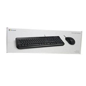 NEW Microsoft Wired 600 Desktop Keyboard and Mouse Computer Wired Black - Picture 1 of 4