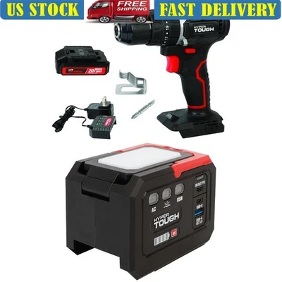 20V Max Brushless Cordless Hammer Drill 150W Power Inverter 3 USB Ports - Image 1 of 4