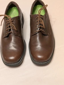Rockport Shoes Mens 9W "Margin" Plain Toe Brown Leather Oxfords Casual Dress - Picture 1 of 12