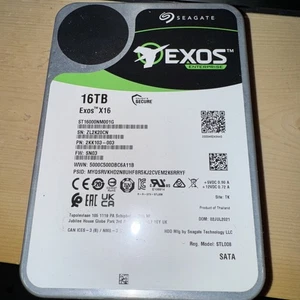 Seagate EXOS X16 ST16000NM001G 16TB 256MB 7200rpm 3.5" SATA 6Gb/s Enterprise HDD - Photo 1/5