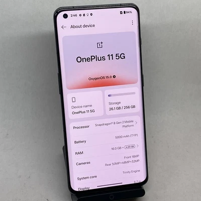 OnePlus 11 5G Fully Unlocked Black CPH2451 256GB Cracked Back Glass READ - Image 1 of 4