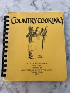 Vintage Country Cooking Mt. Olive Baptist Church Cookbook Timpson Texas 1979 - Picture 1 of 11