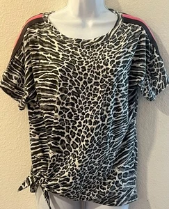 Vintage Havana Woman’s Size Small Animal Print Top With Side Tie - Picture 1 of 9