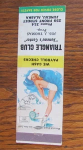 JUNEAU, ALASKA GIRLIE MATCHBOOK COVER: TRIANGLE CLUB MARILYN MONROE MATCHCOVER A - Picture 1 of 2