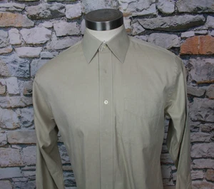 PAUL DIONE Men's Beige Shirt Supple Pin point Cotton 15 34/35 Made In Canada - Picture 1 of 12