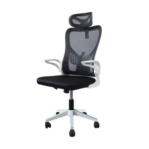 Sedia Bianca Ergonomica da Ufficio con Altezza Regolabile Braccioli Pieghevoli - Foto 1 di 7