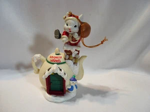 De colección 1994 Lustre Fame Mouse Santa Mouse Tetera Adorno de Navidad - Imagen 1 de 6