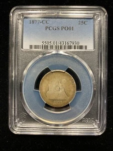 1877 CC Seated Liberty Silver Quarter PCGS PO01 Poor 1 Lowball Type Set - Picture 1 of 4