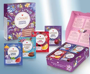 LOVARE schwarzer grüner Tee Sortiment Oriental Assorted 32x2gTeebeutel - Bild 1 von 1