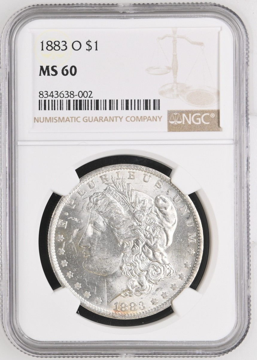 MS 60 Graded 1883 Year Morgan US Dollars (1878-1921) for