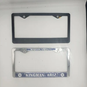2x Martin Swanty Chrysler Kingman Arizona Metal License Plate Frame  - Imagen 1 de 4