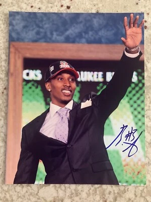 Brandon Jennings signed 8X10 PHOTO Milwaukee Bucks - Image 1 of 2