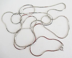 Collar de cadena de eslabones de caja de plata vintage de 48" NC492 - Imagen 1 de 2
