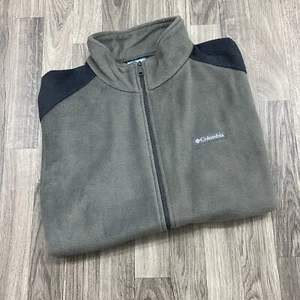 COLUMBIA SPORTSWEAR Full Zip Up Mock Neck Grey Fleece Vest Men's Size XL - Picture 1 of 7