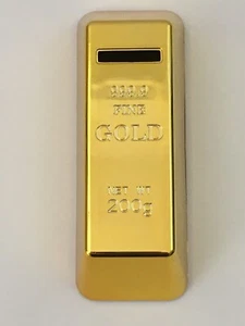 Gold Bullion Bar Piggy Bank Brick Coin Bank Saving Money Box Save Coins Kids - Picture 1 of 8