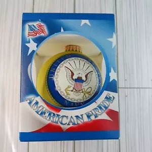 Adorno de Navidad de la Marina de los Estados Unidos, vidrio, militar, orgullo americano, EE. UU., regalo nuevo con etiquetas - Imagen 1 de 6