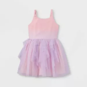 Cat & Jack Dress Girls Pink Ombre Shimmer Bodice Ruffle Pleated Size XXL (18) - Picture 1 of 1