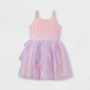 Vestido Cat & Jack Niñas Rosa Ombre Brillante Corpiño Volantes Plisado Talla XXL (18) - Imagen 1 de 1