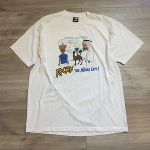 T-shirt parodia vintage Beavis e Butthead Rockin Medio Oriente uomo XL anni 90 singola - Foto 1 di 7