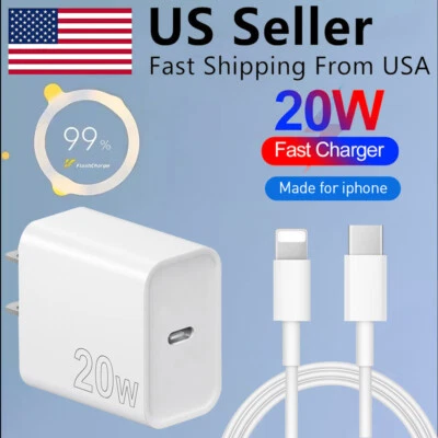 GP01 20W Fast Charger USB-C Cable Charging Cord for iphone 6 7 8 10 11 12 13 14 X XR