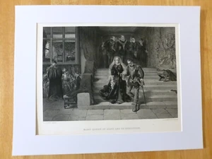Mary Queen of Scots Led to Execution - Antique 1875 Steel Plate Lithograph - Picture 1 of 7