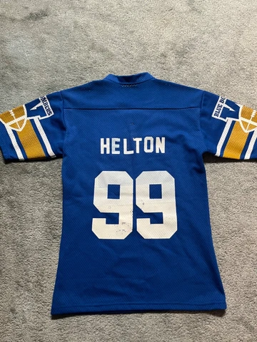 Vintage Sports Prism Winnipeg Blue Bombers CFL Jersey mens size S HELTON #99 80s Cover