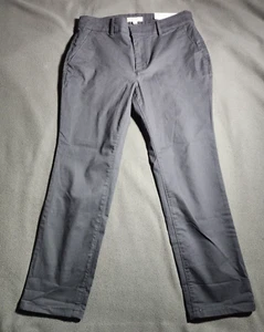 Loft Pants Womens Size 10P Gray Girlfriend Chino Petite Zip Belt Loops NWT - Picture 1 of 21