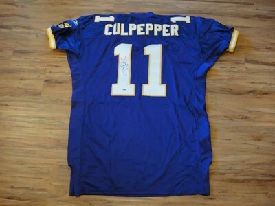 CAMISETA FIRMADA POR LOS MINNESOTA VIKINGS 2003 USADA JUEGO DE DAUNTE CULPEPPER CERTIFICADA Foto 1 de 4