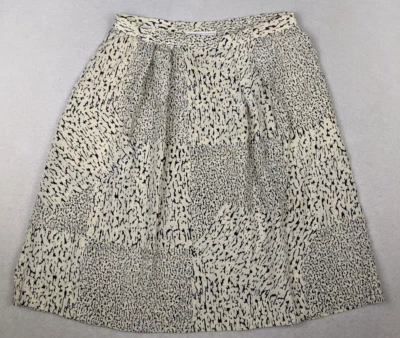 FALDA VINTAGE MUJER MARFIL Y AZUL ESTAMPADO 100% SEDA - CARLISLE - TALLA 12 - DEFECTOS Foto 1 de 4