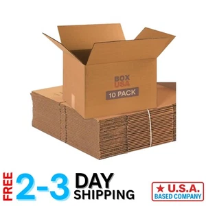 Bulk 10-Pack Heavy-Duty Moving Boxes 18x14x12 for Safe Packing & Shipping Needs - Picture 1 of 8