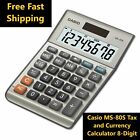 Casio Hand Held Solar Desktop 8-Digit Display Tax And Currency Calculator Ms80s