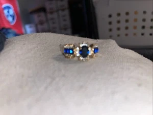 Unikat geschliffener Alexandrit Ring / Silber und sieben blaue Steine Ring / tolles Geschenk 🎁 - Bild 1 von 5