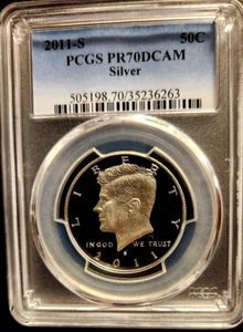 2011-S Silver Kennedy Half Dollar PCGS PR70 DCAM Blue Label - Picture 1 of 2