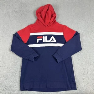 FILA Hoodie Girls Large Blue Red Polyester Performance Long Sleeve Pullover - Picture 1 of 6