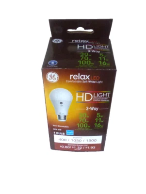 GE Relax HD 3-Way LED Soft White Light Bulb, 5/11/16-Watts - Image 1 of 4