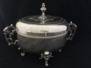 Vintage Hefra Silver Silverplate Sugar Bowl, Fraget Baroque Cherubs European - Picture 1 of 6