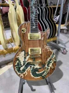 Custom Electric Guitar Dragon Inlay Mahogany Body Rosewood Fretboard in Stock - Picture 1 of 6