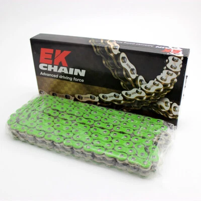 Cadena de moto verde EK 520SRX2 X-Ring 120L traje Kawasaki KDX200 KDX220 etc. Foto 1 de 3